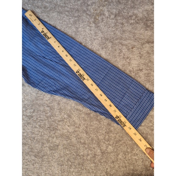 Stafford Essentials Sleepwear Mens Blue Striped Pajama Top Classic Fit Medium - Picture 8 of 9